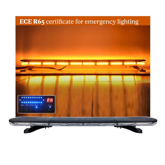 123см 162W 12V/24V LED диодна аварийна сигнална лампа за таван, 16 режима, бяло стъкло - за пътна помощ, платформа, снегорин и др.