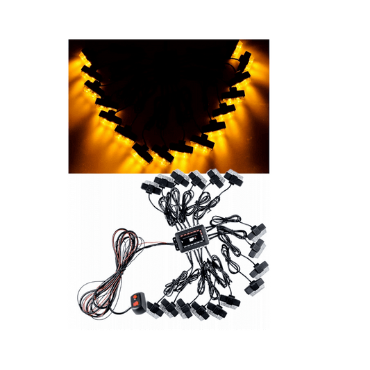 Комплект 16 броя ЛЕД Аварийни светлини с контролер 12V