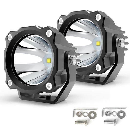 Комплект 2бр LED прожектори 3" 60W, 6000lm, 12/24V – Бяла светлина, Лъч до 320м