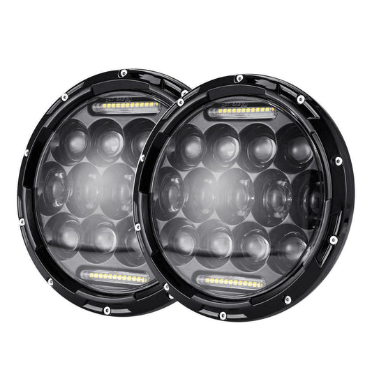 Комплект Кръгли LED фарове 7" 70W H4 букса, къси, дълги и дневни
