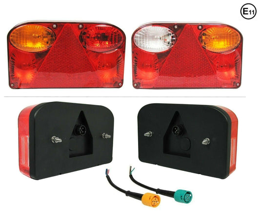 Комплект стопове / задни свeтлини с крушка 12V подходящи за Бус Камион Ремарке Караванa Платформа със сертификат E11