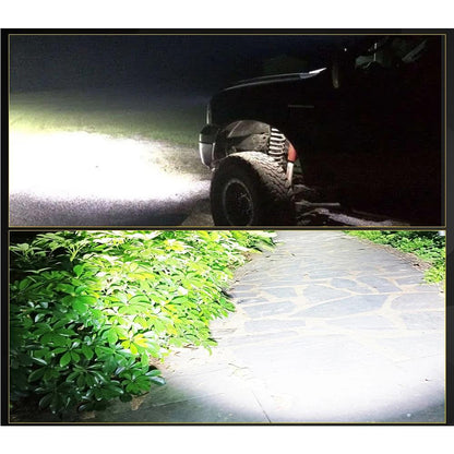 Комплект 2бр квадратен 4” (10см) LED халоген с комбинирана светлина - бяла + оранжева блиц светлина, 45W 12V/24V