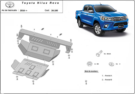 Метална кора под двигател TOYOTA HILUX от 2005 (N70)