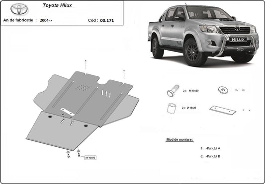 Метална кора под скоростна кутия и диференциал TOYOTA HILUX от 2005 (N70)